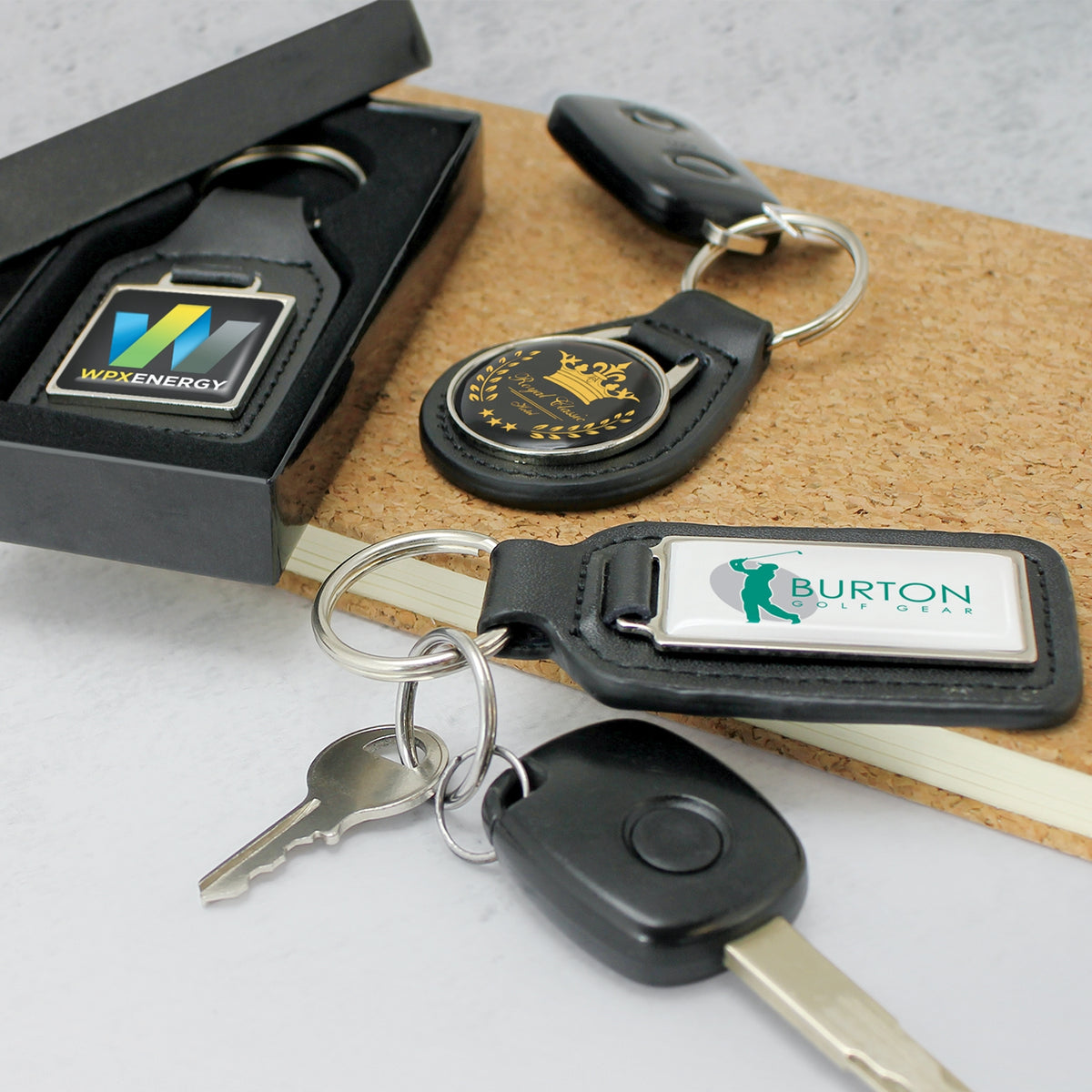 Baron Leather Key Ring - Square - Feature