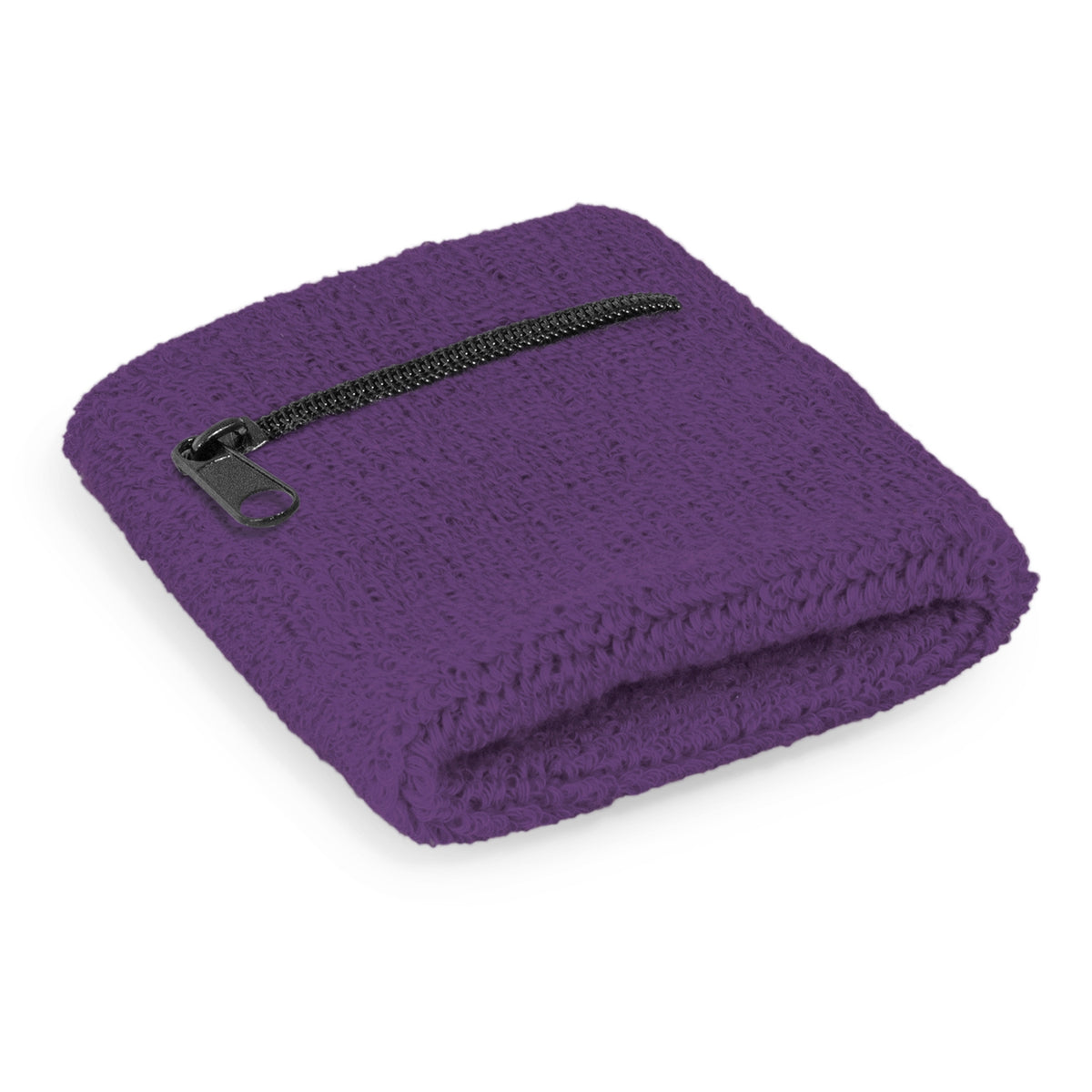 Wrist Sweat Band with Pocket - Purple