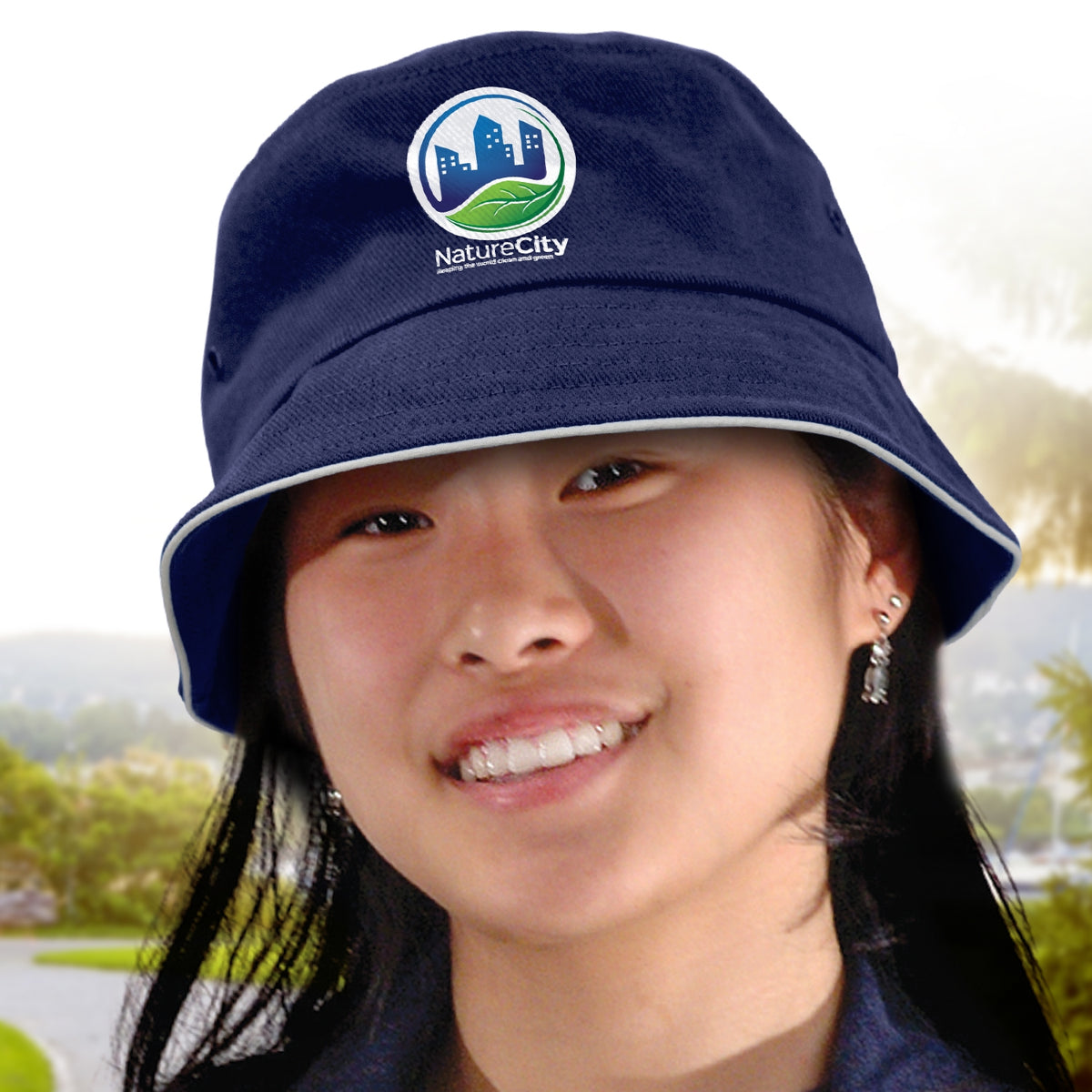 Bondi Bucket Hat - White Sandwich Trim - Feature