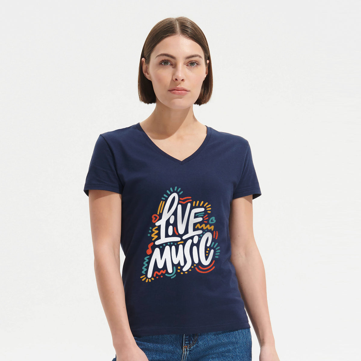 SOLS Imperial Womens V Neck T-Shirt - Feature