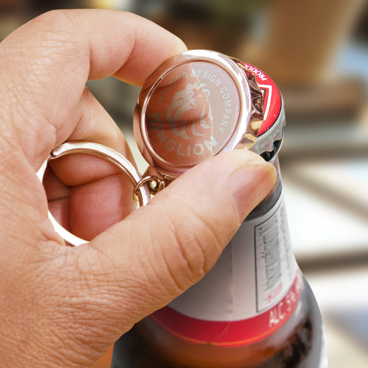 Orleans Bottle Opener Key Ring - Feature