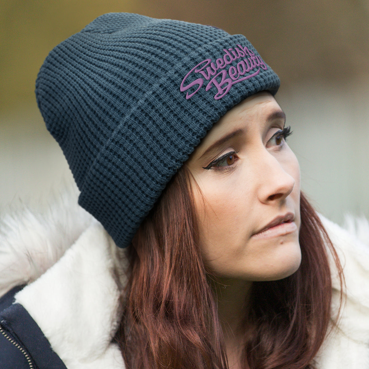 Galway Waffle Beanie - Feature