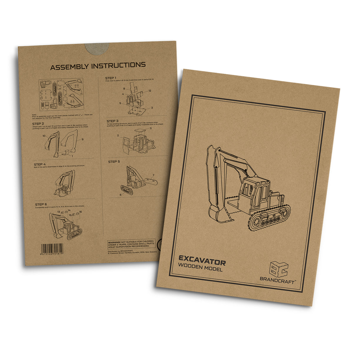 BRANDCRAFT Excavator Wooden Model - Sleeve