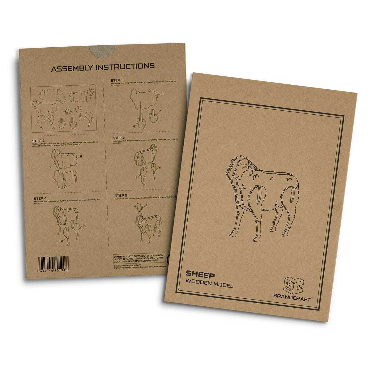 BRANDCRAFT Sheep Wooden Model - Sleeve