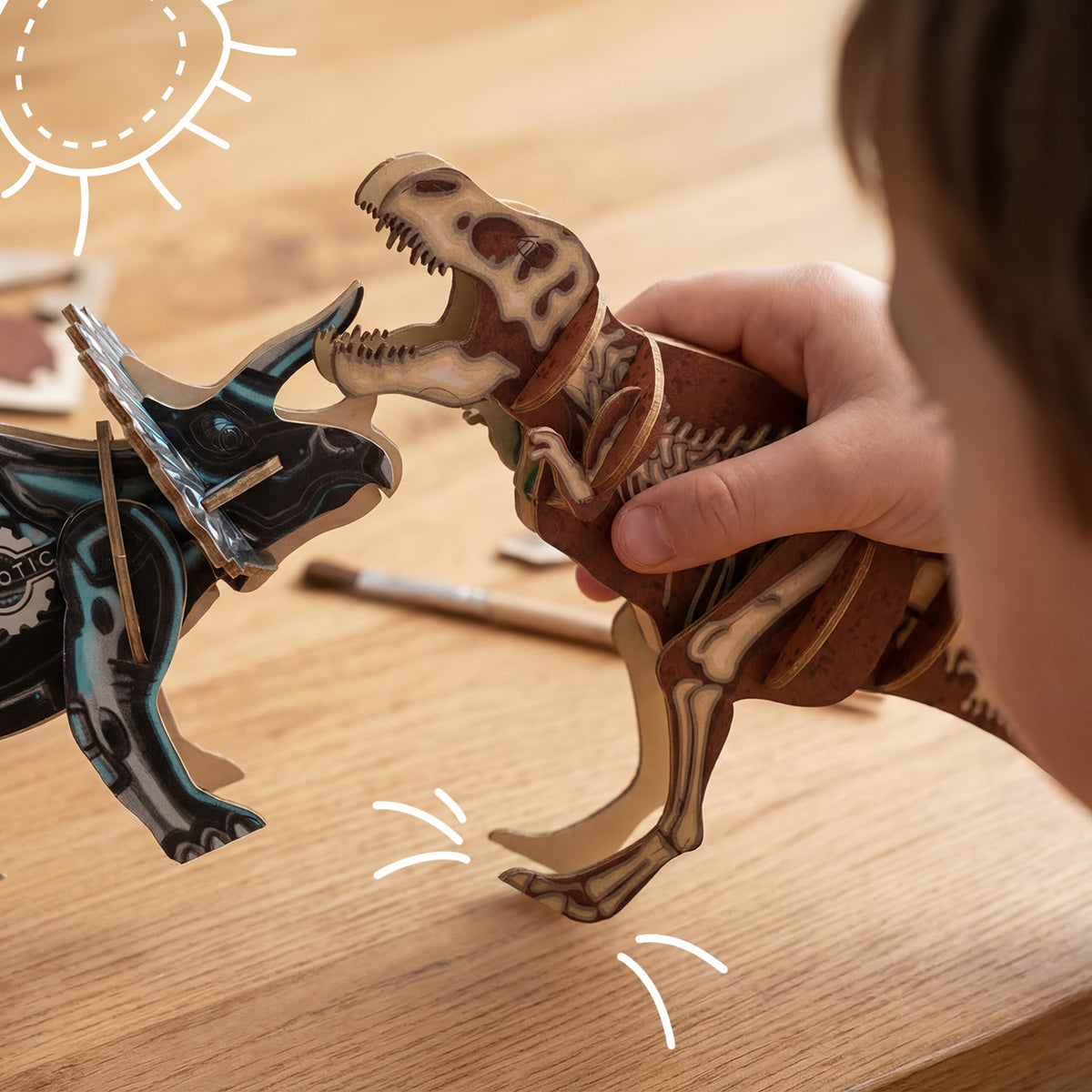 BRANDCRAFT Tyrannosaurus Rex Wooden Model - Feature