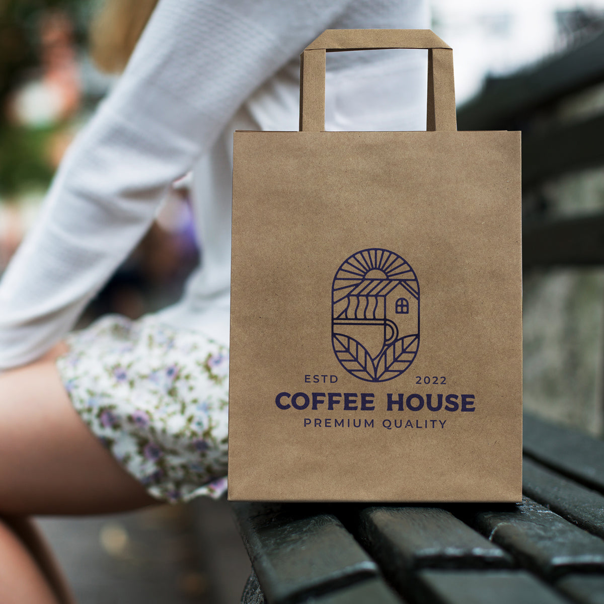 Medium Flat Handle Paper Bag Portrait - Feature