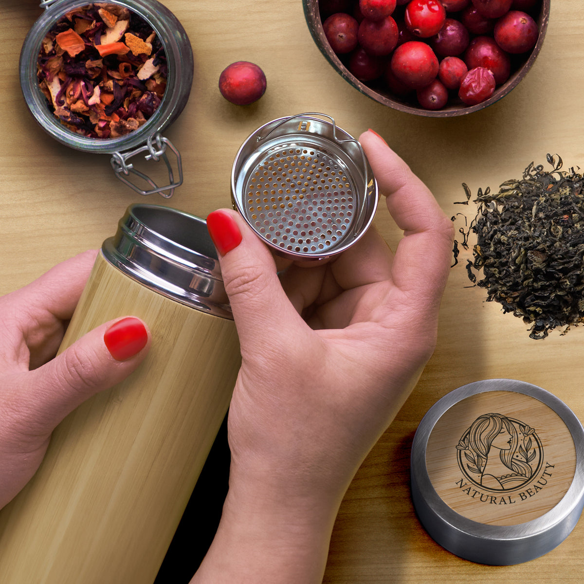 NATURA Bamboo Vacuum Bottle - Feature