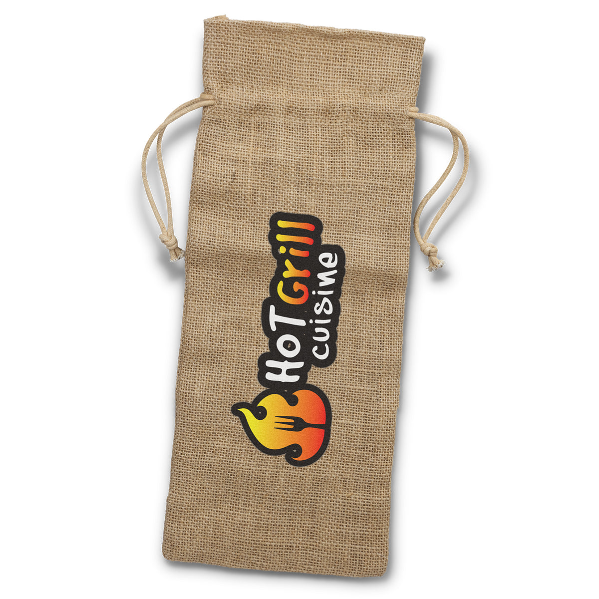 Jute Wine Drawstring Bag - Sale - Main