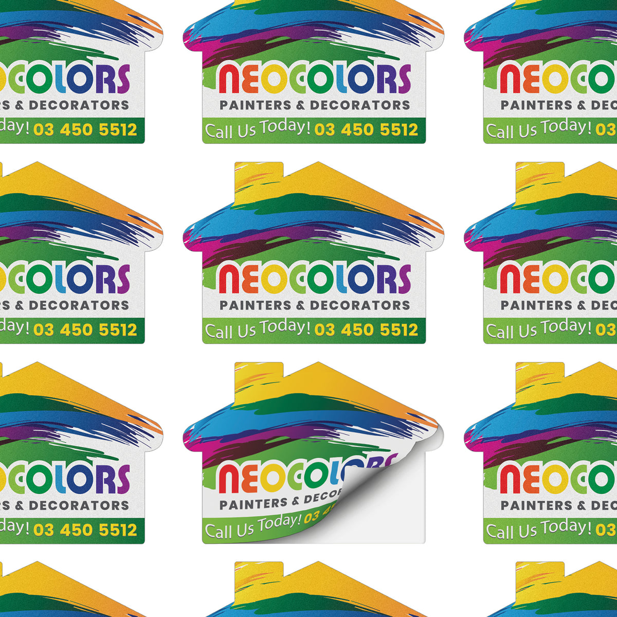 AD Labels 70 x 50mm - House Shaped - Layout Example