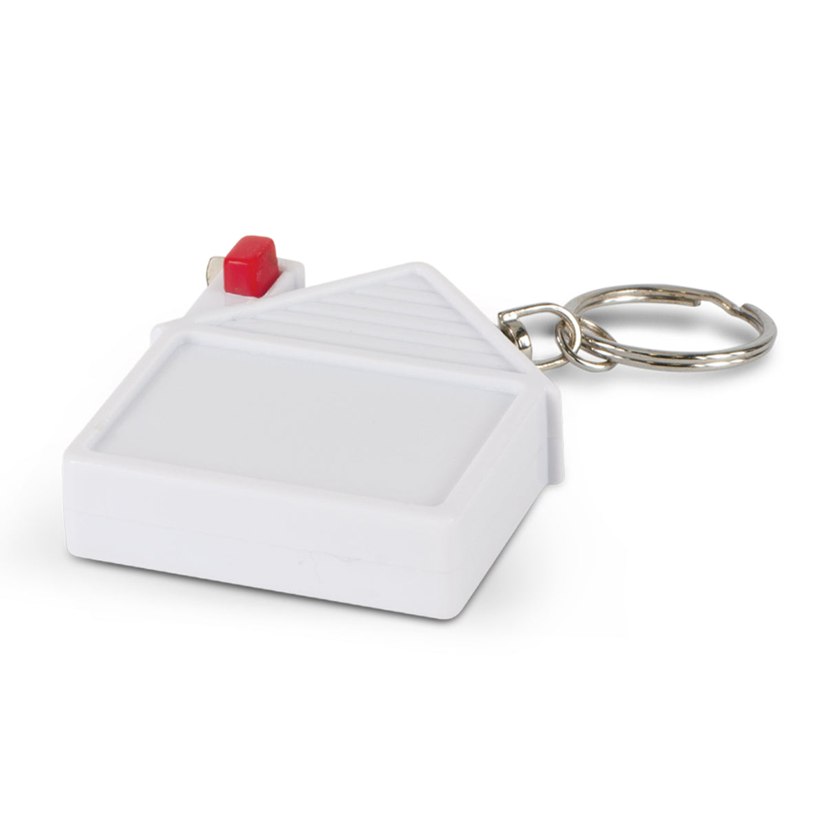 House Tape Measure Key Ring - White