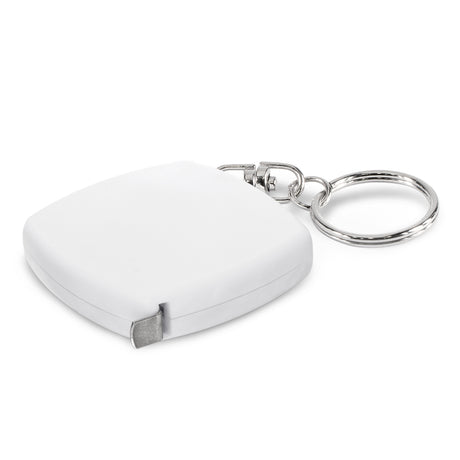 Tape Measure Key Ring - White