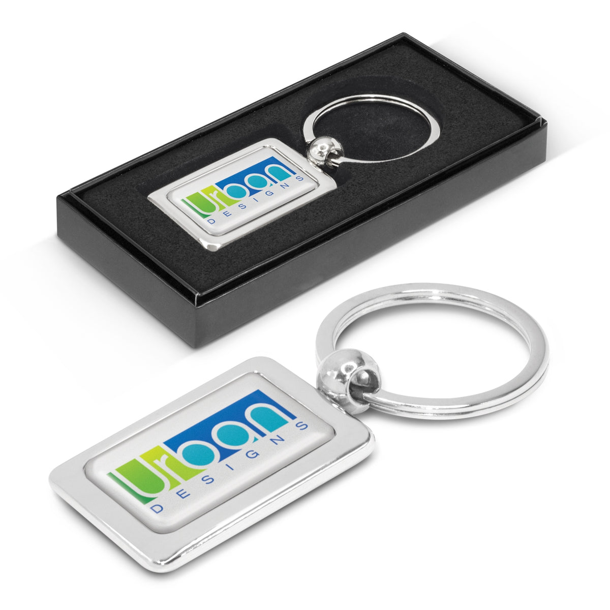 Rectangular Metal Key Ring - Main