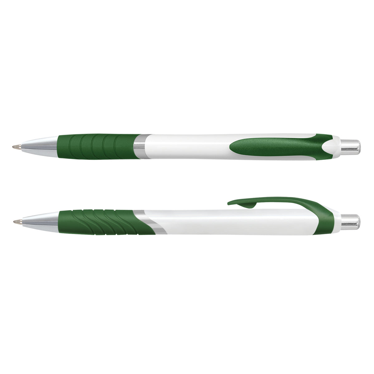Jet Pen -  White Barrel - Dark Green