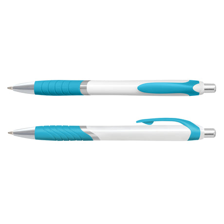 Jet Pen -  White Barrel - Light Blue