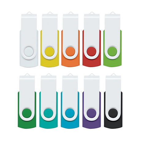Helix 4GB Mix & Match Flash Drive - White Clip