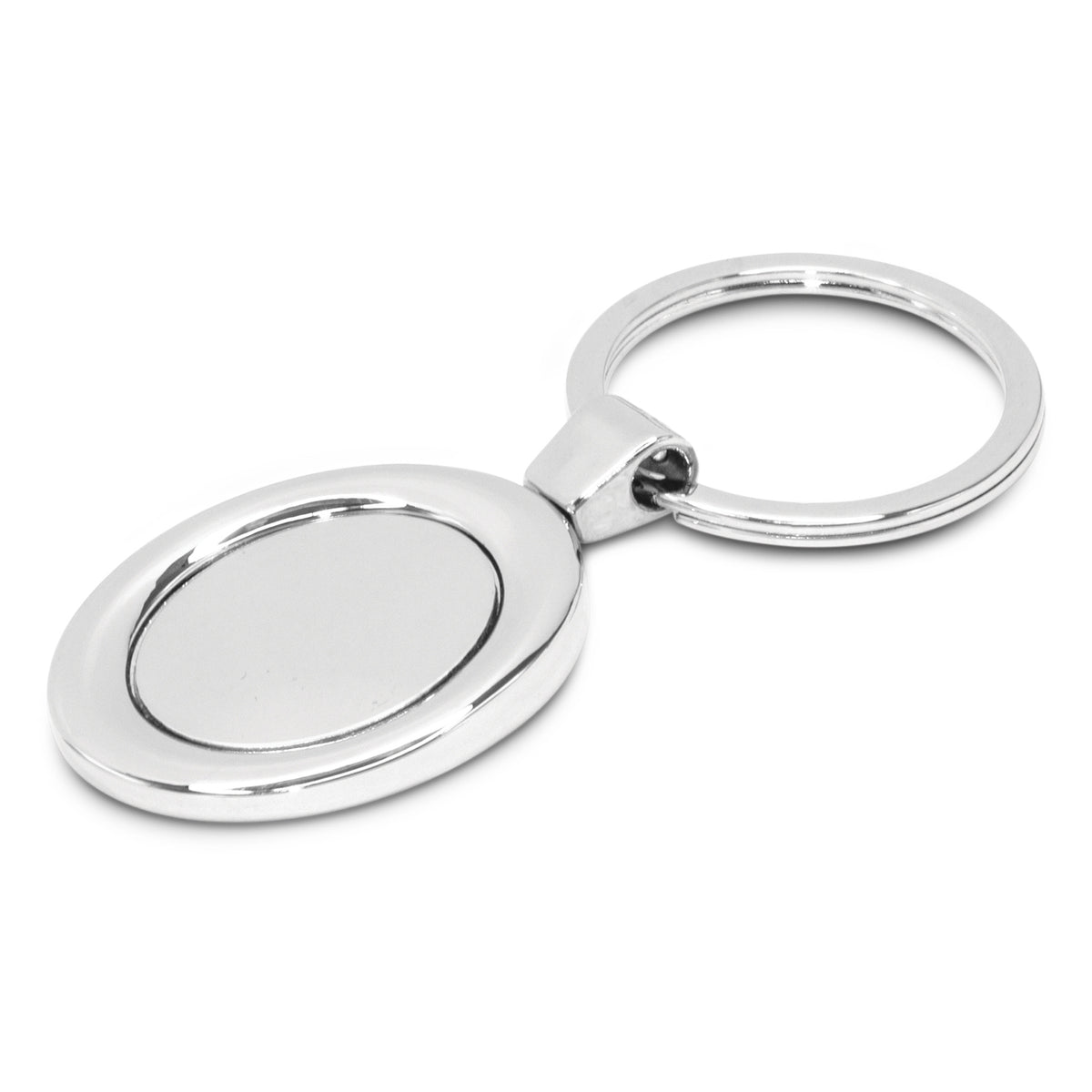Oval Metal Key Ring - Silver