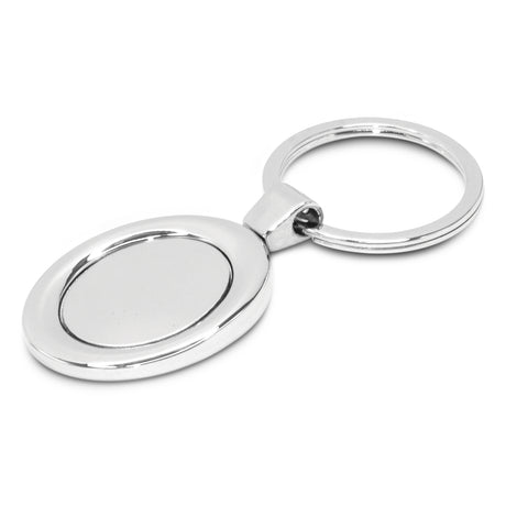 Oval Metal Key Ring - Silver