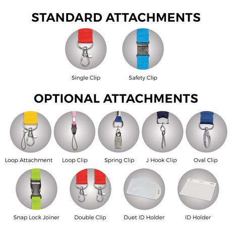 Colour Max Lanyard - 20mm - Attachments
