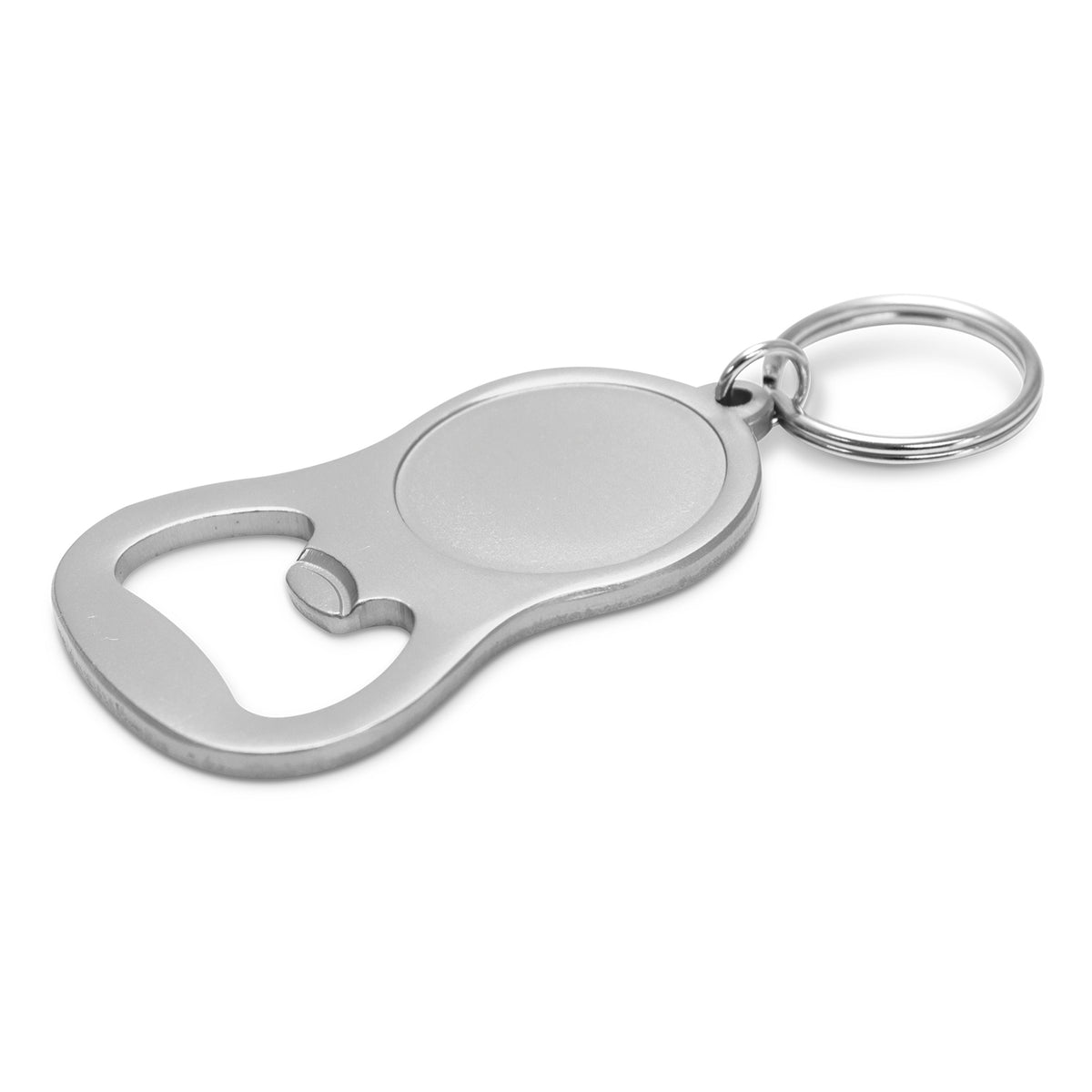 Chevron Bottle Opener Key Ring - Matte Silver