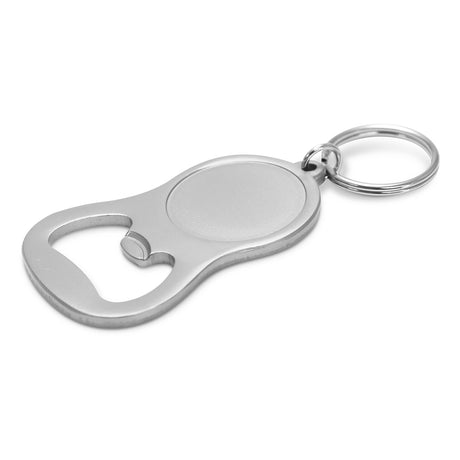 Chevron Bottle Opener Key Ring - Matte Silver