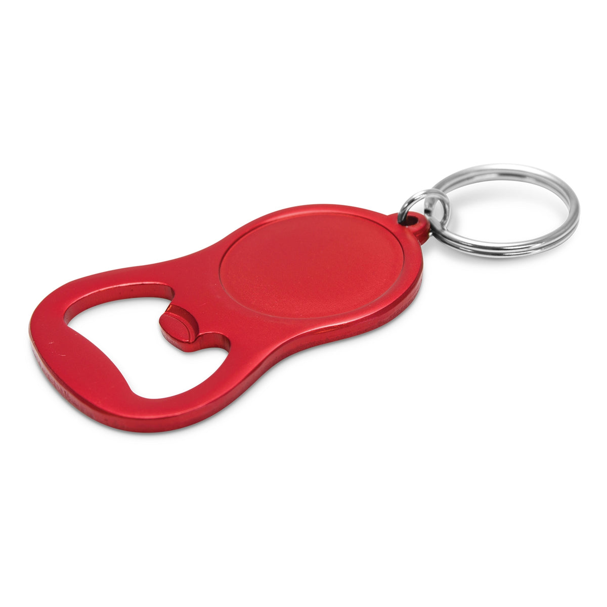 Chevron Bottle Opener Key Ring - Matte Red