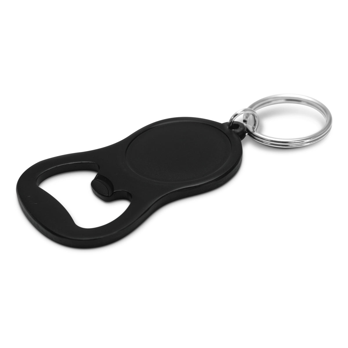 Chevron Bottle Opener Key Ring - Matte Black