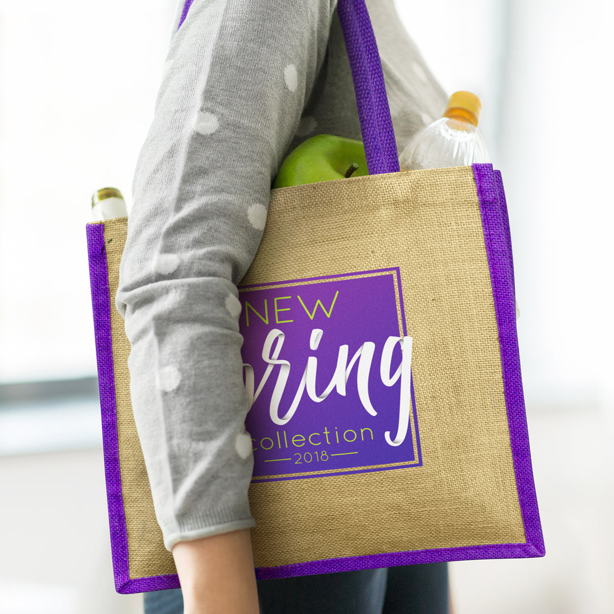 Monza Jute Tote Bag - Feature