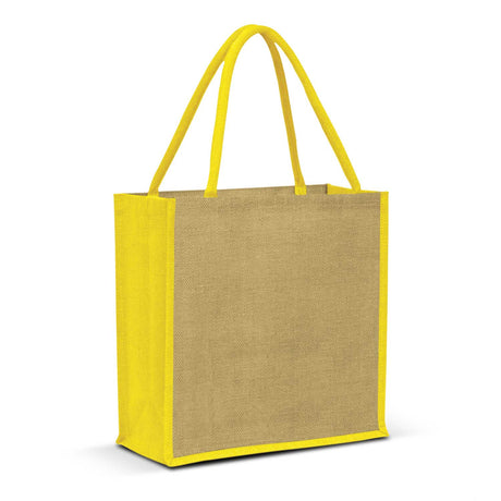 Monza Jute Tote Bag - Yellow