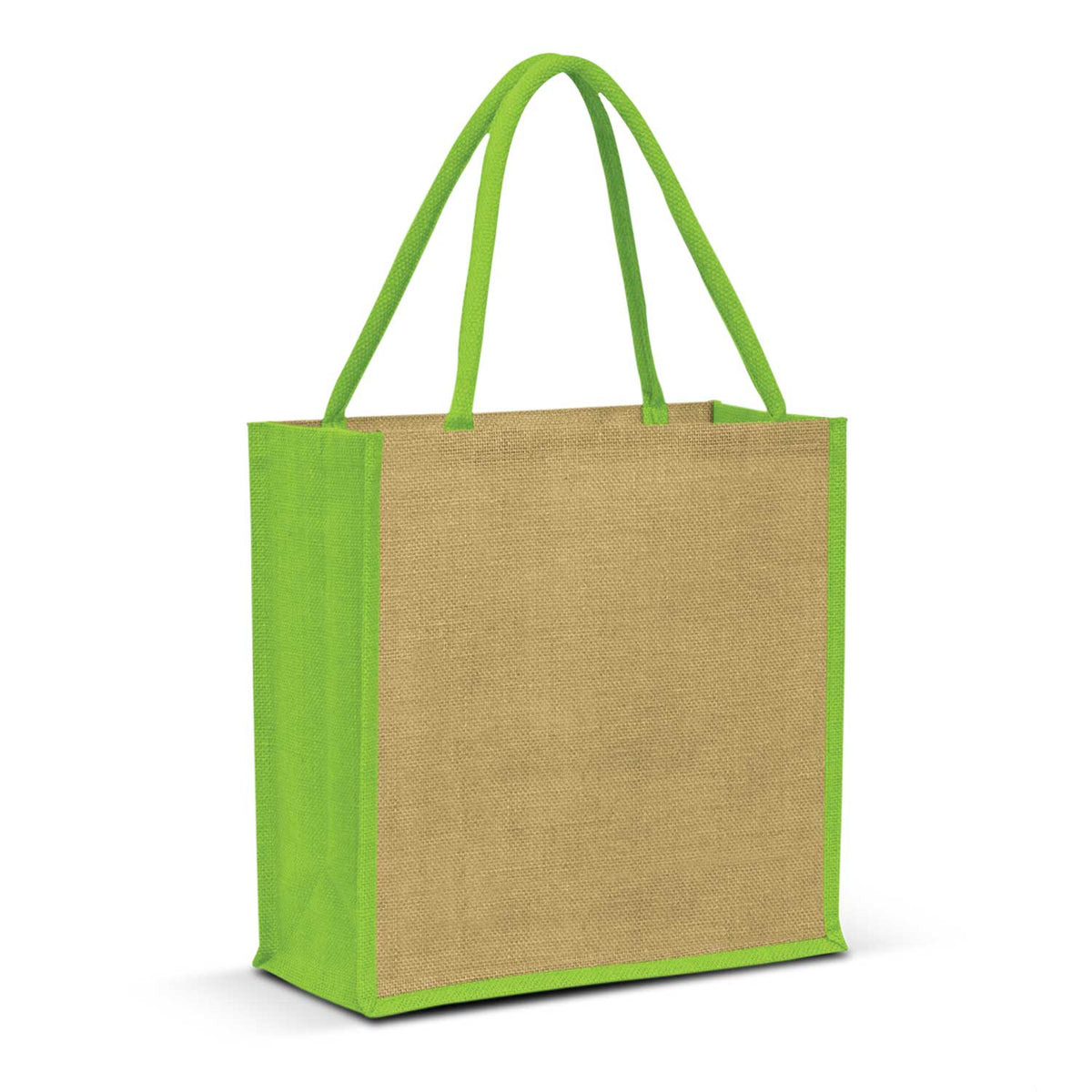 Monza Jute Tote Bag - Bright Green