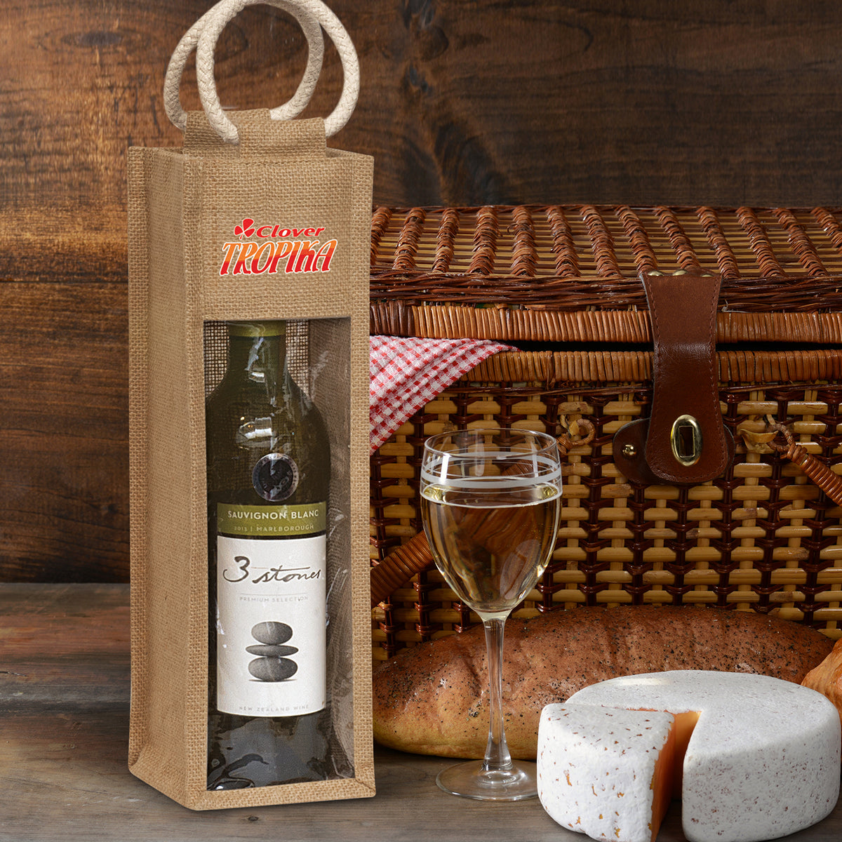 Serena Jute Wine Carrier - Feature