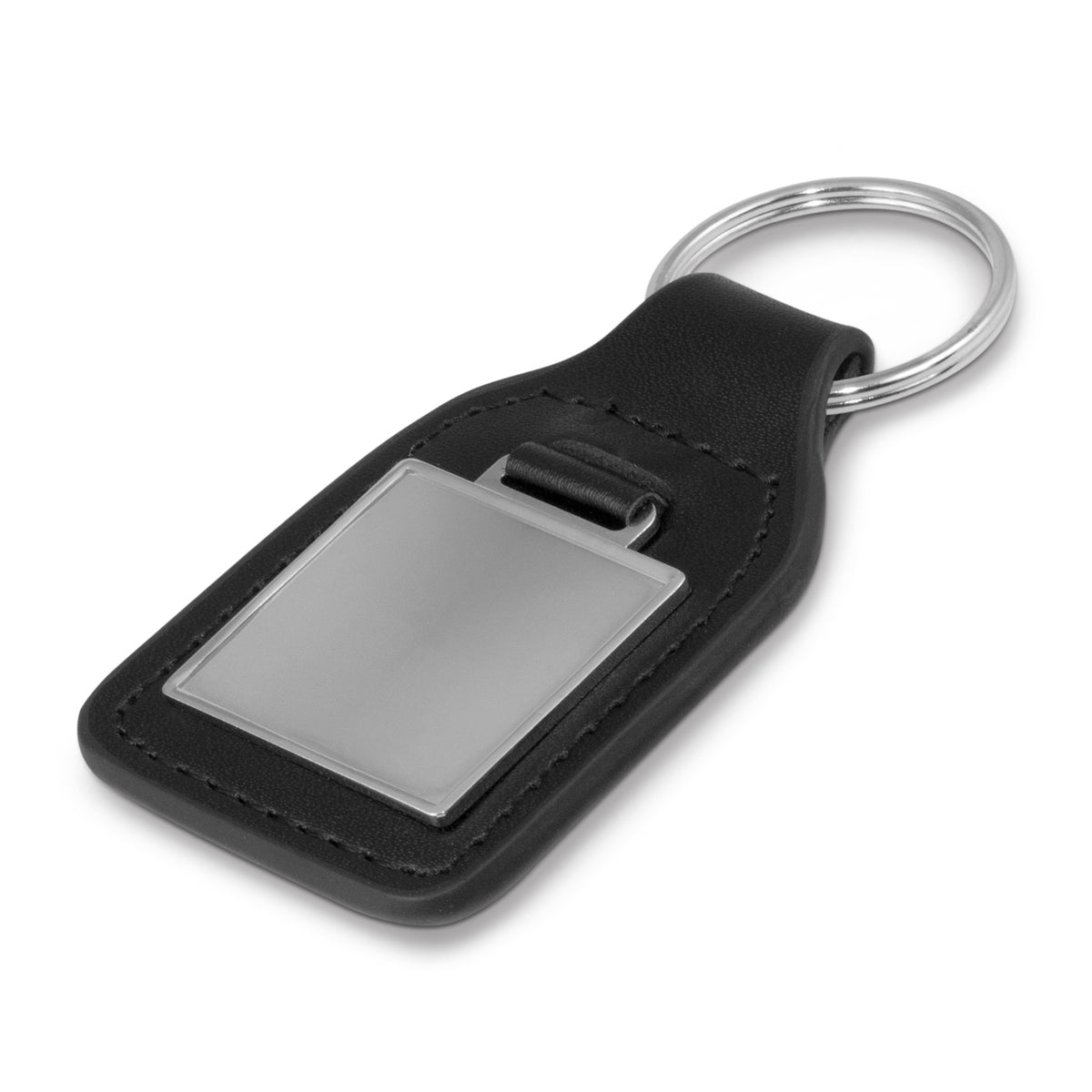 Baron Leather Key Ring - Square - Black