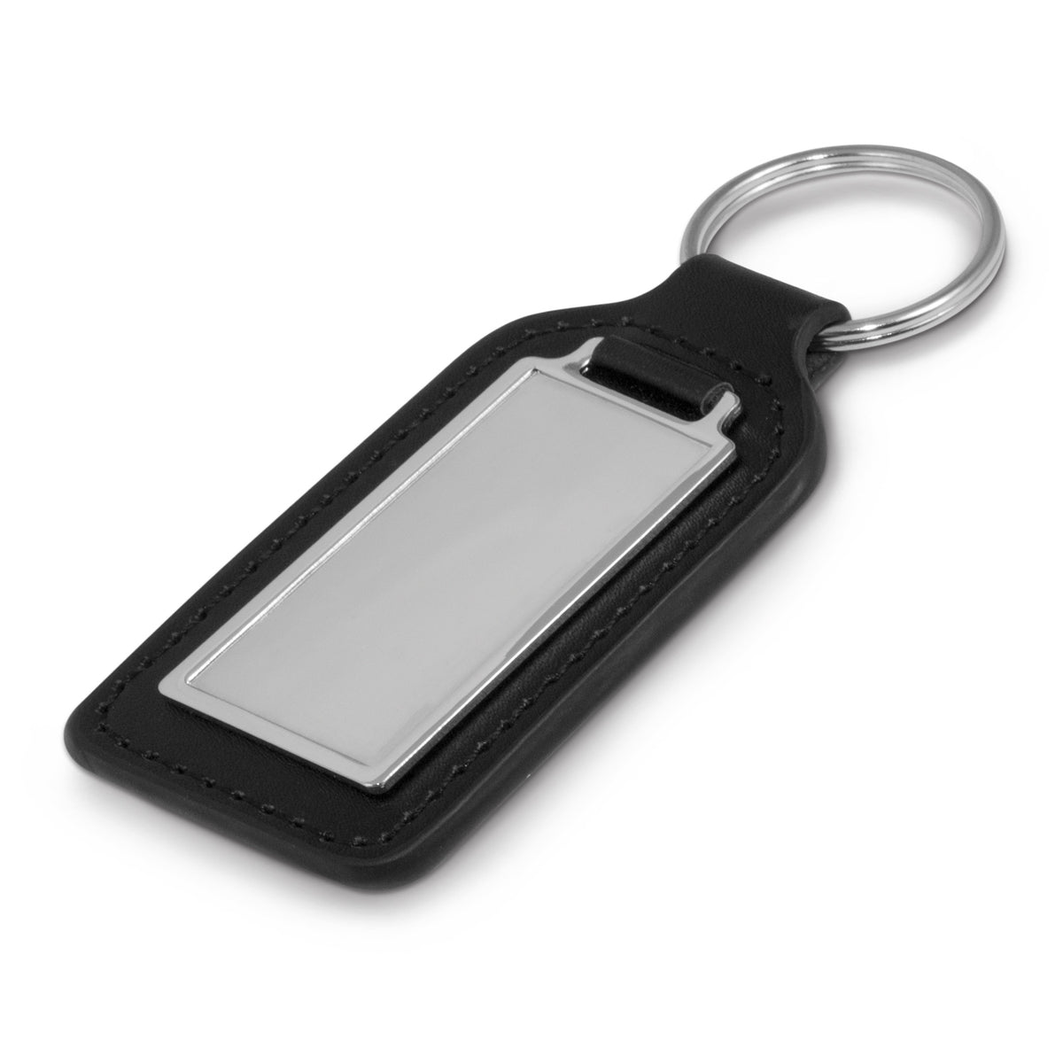 Baron Leather Key Ring - Rectangle - Black