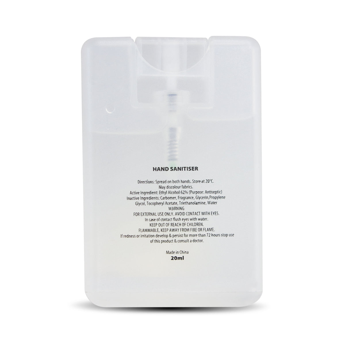 Hand Sanitiser Card - Back