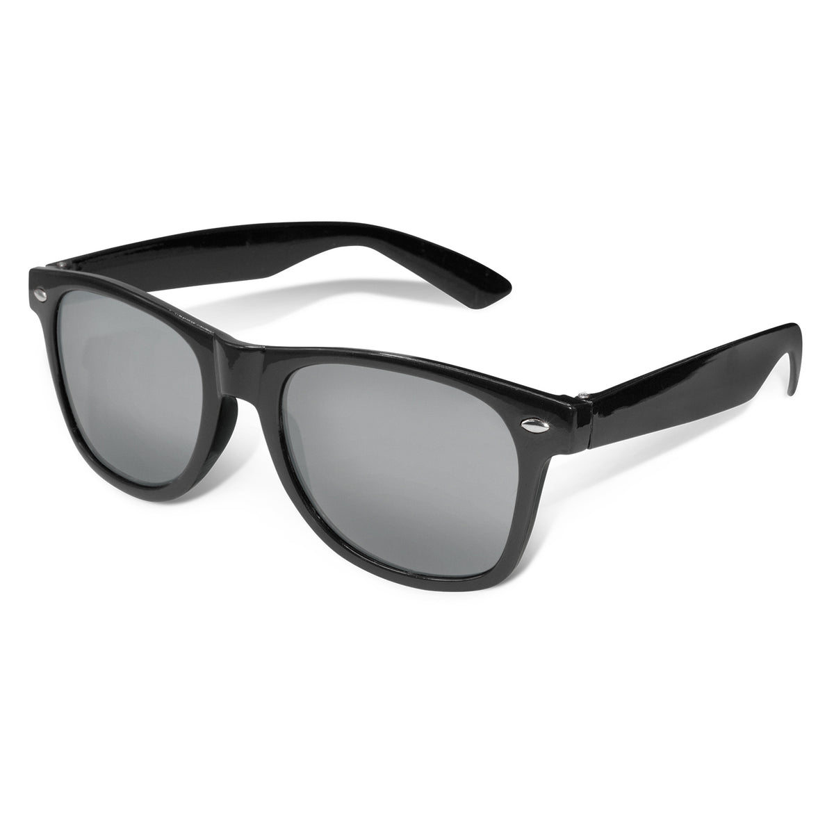 Malibu Premium Sunglasses - Mirror Lens - Black/Silver