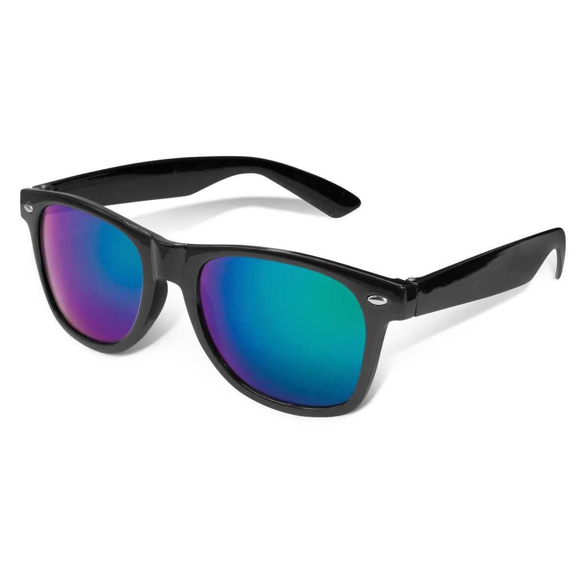 Malibu Premium Sunglasses - Mirror Lens - Black/Green