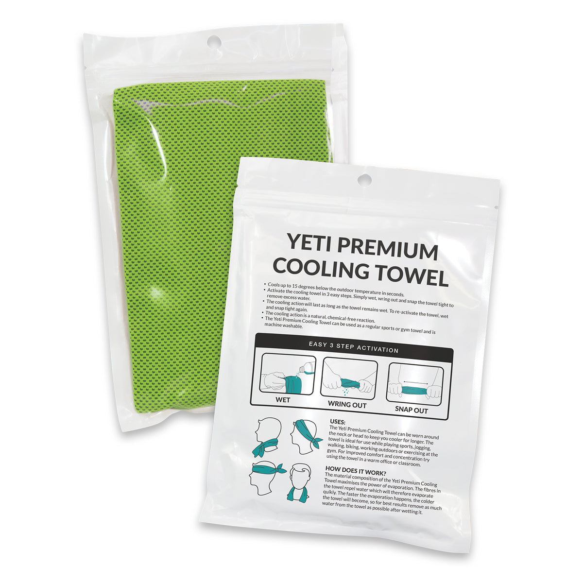 Yeti Premium Cooling Towel - Pouch - Packaging