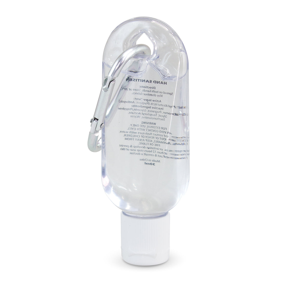 Carabiner Hand Sanitiser 30ml - Clear