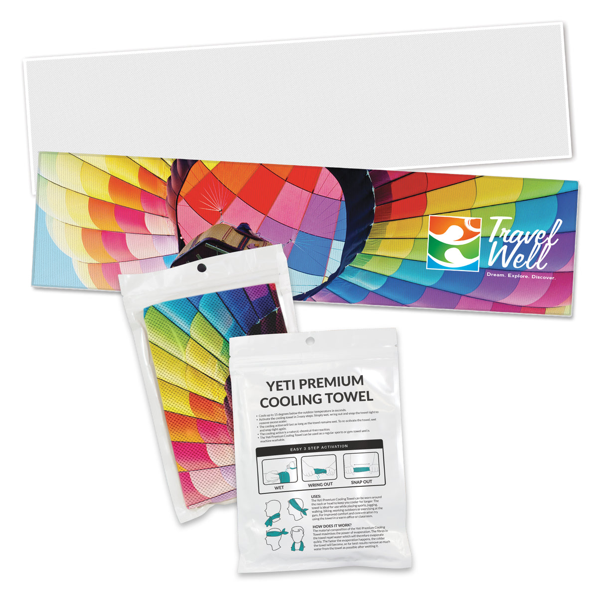 Yeti Premium Cooling Towel - Full Colour - Pouch - Main