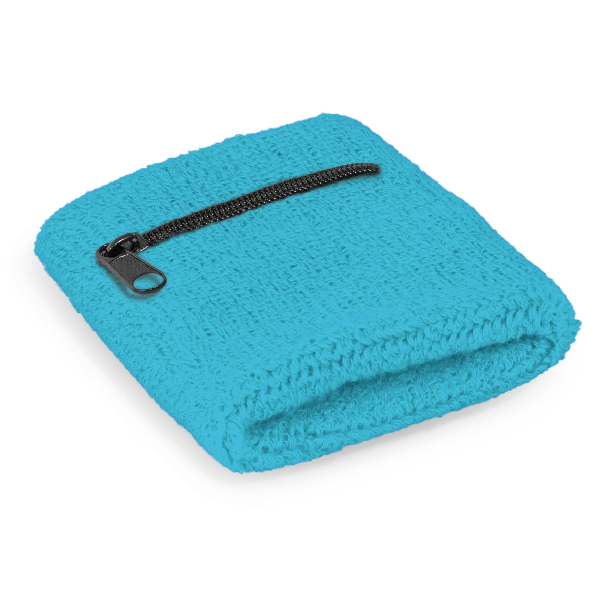 Wrist Sweat Band with Pocket - Light Blue