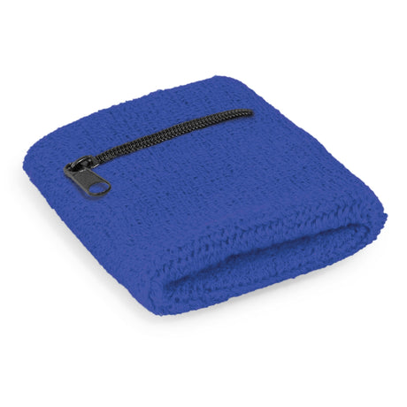 Wrist Sweat Band with Pocket - Dark Blue