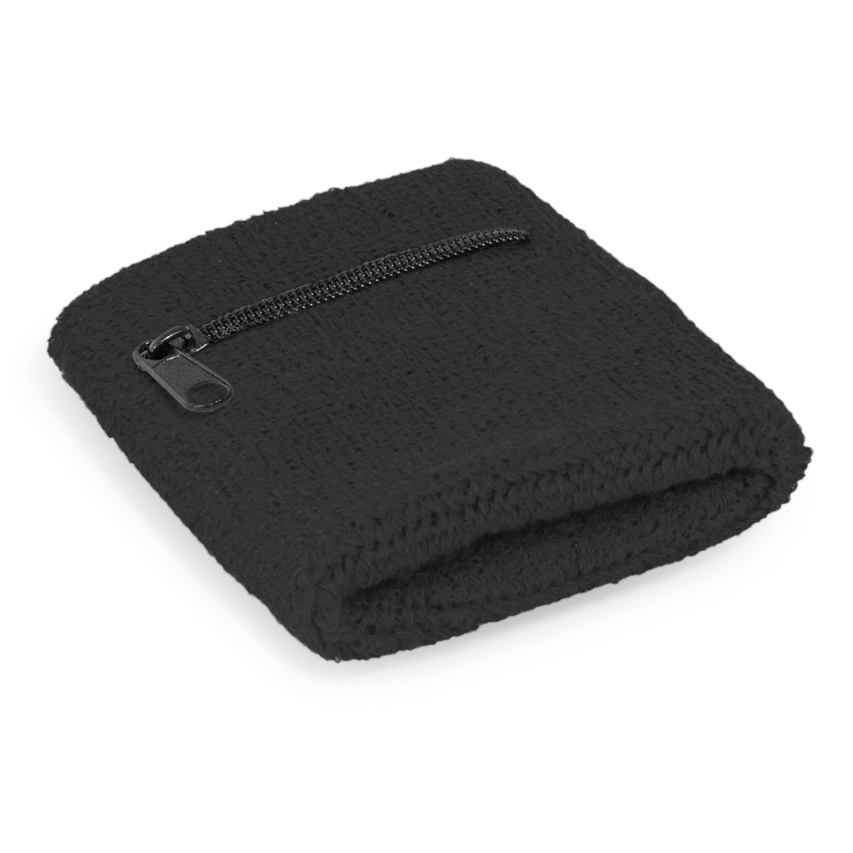Wrist Sweat Band with Pocket - Black