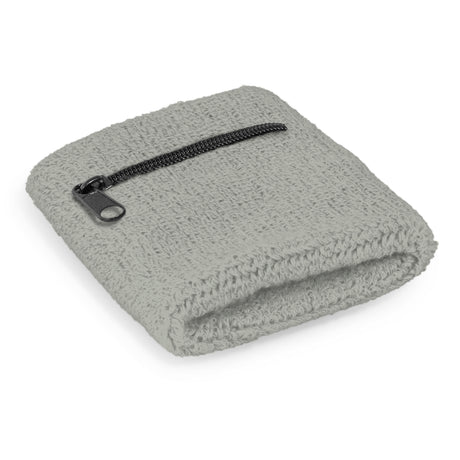 Wrist Sweat Band with Pocket - Grey