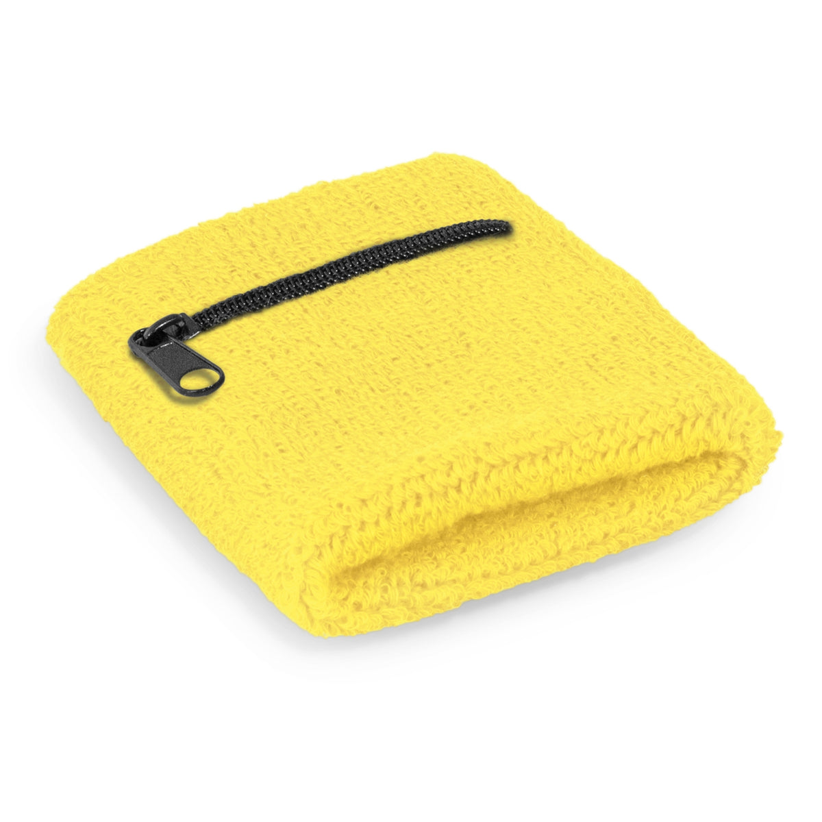 Wrist Sweat Band with Pocket - Yellow
