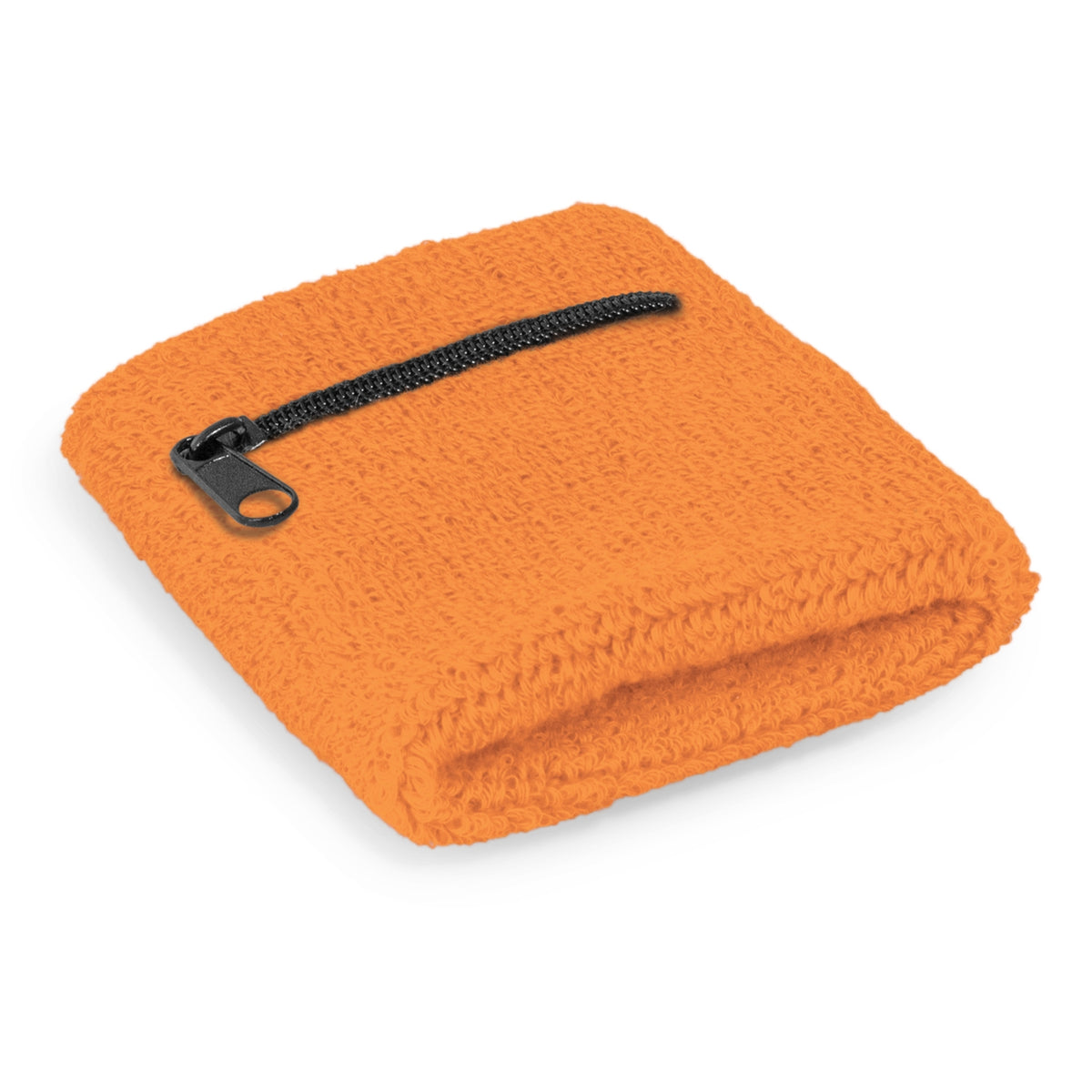 Wrist Sweat Band with Pocket - Orange