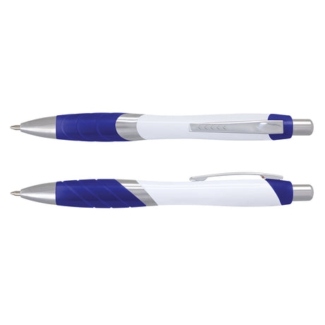 Borg Pen - White Barrel - Dark Blue