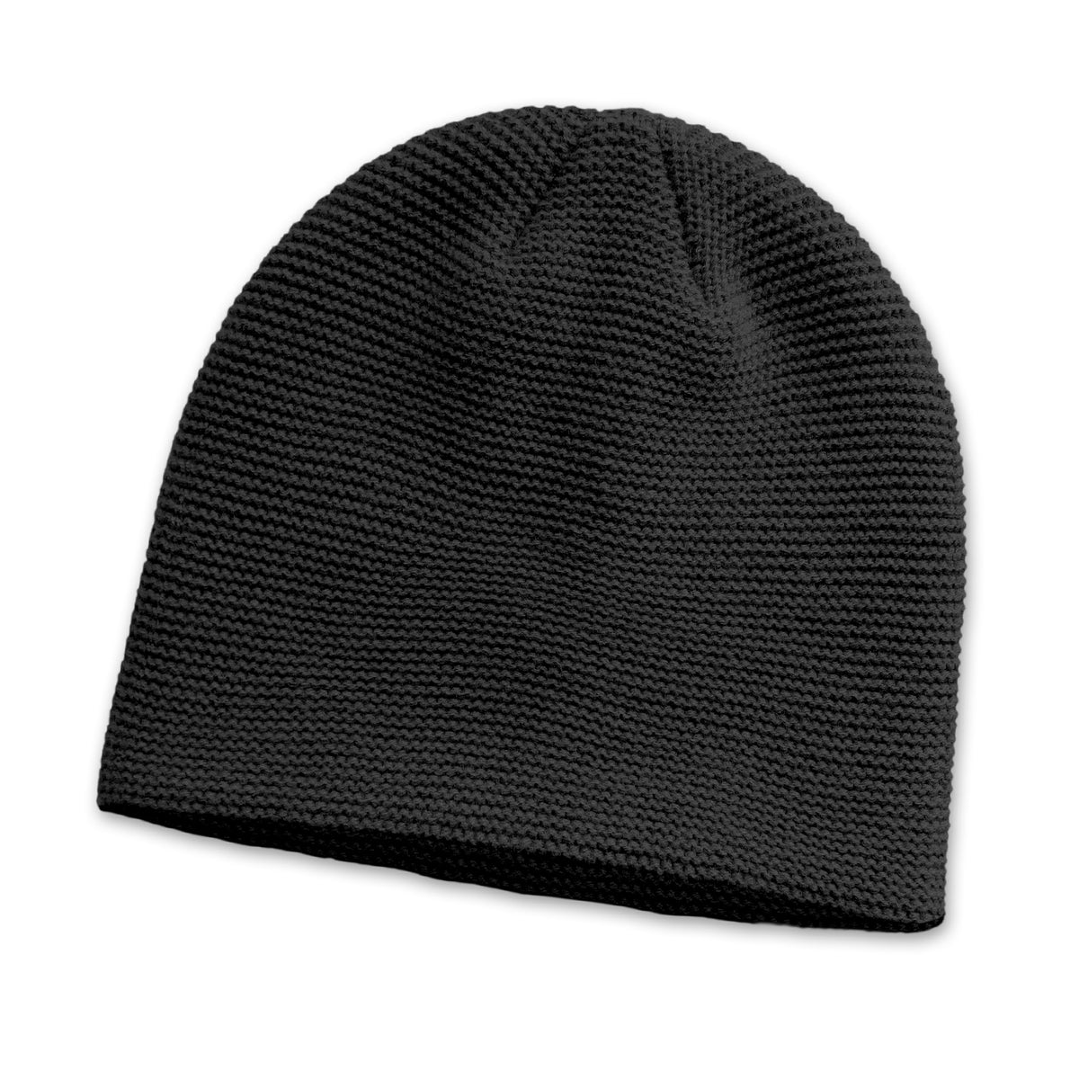 Montana Garter Knit Beanie - Black