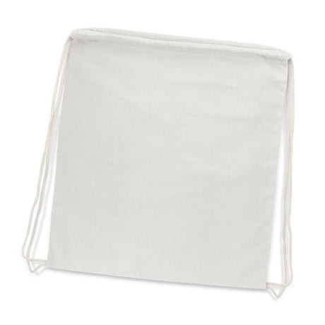 Cotton Drawstring Backpack - White