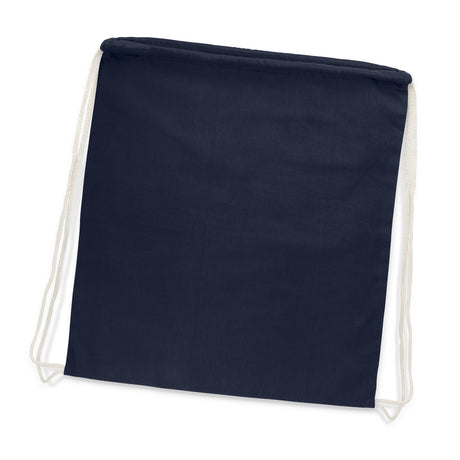 Cotton Drawstring Backpack - Navy