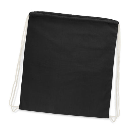Cotton Drawstring Backpack - Black