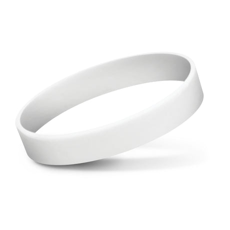 Silicone Wrist Band - Embossed - White